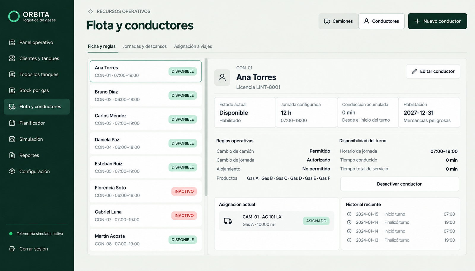 ÓRBITA - Gestión de conductores