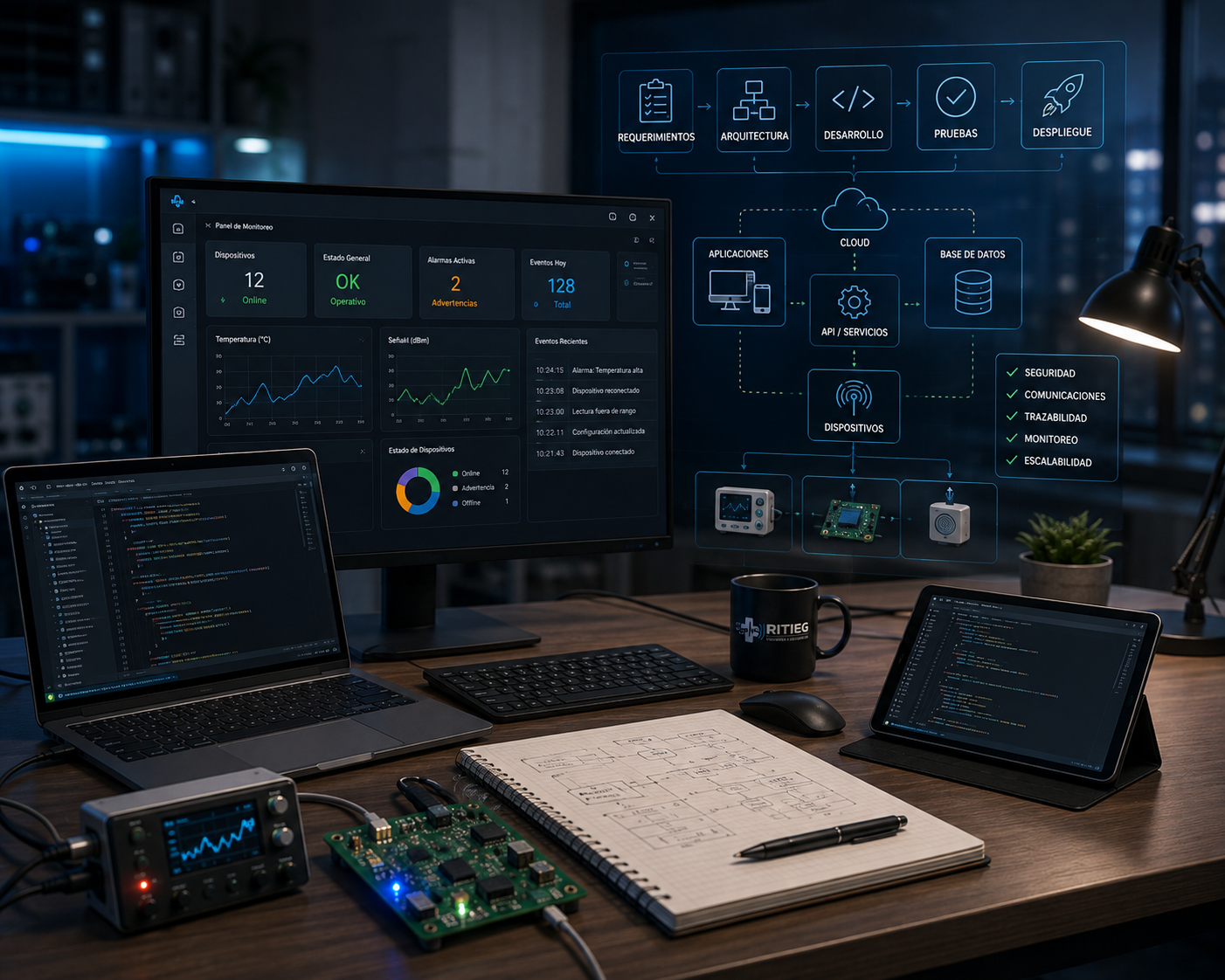 Desarrollo de software, firmware, sistemas conectados e integración tecnológica RITIEG