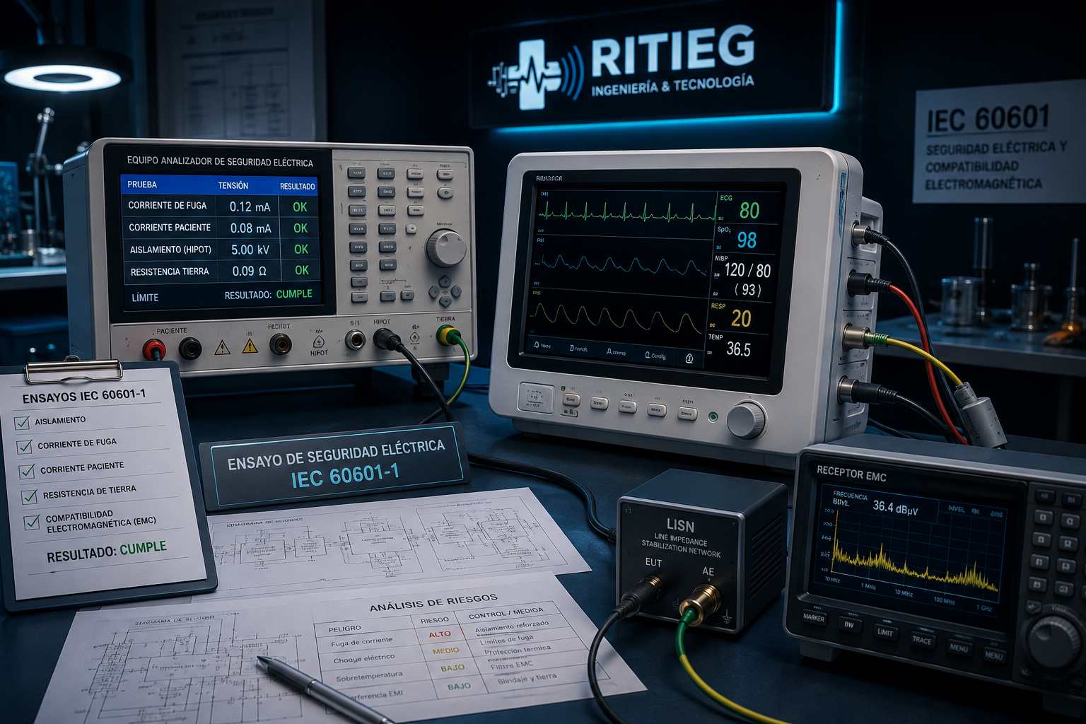 Seguridad eléctrica IEC 60601 aplicada a equipos electromédicos